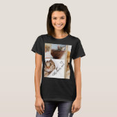 キュートな猫好きコラージュTシャツ Meowデザイン | Tシャツ (正面フル)