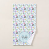 キュートな猫柄モノグラム バスタオルセット (ハンドタオル)