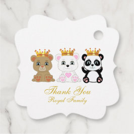 キュートな王様が白い熊に感謝 フェイバータグ