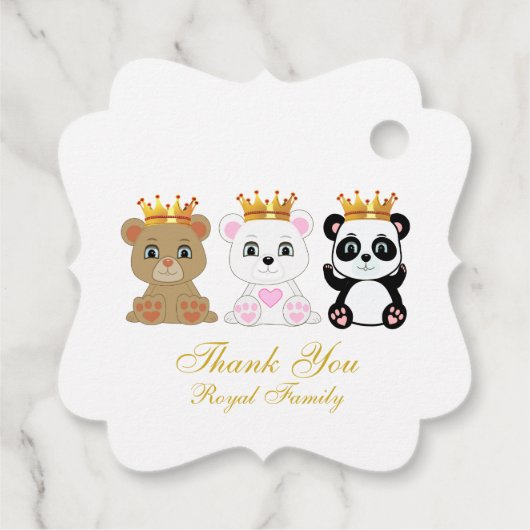 キュートな王様が白い熊に感謝 フェイバータグ (裏面)