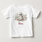 キュートな田舎風のひよこが孵る ベビーTシャツ (正面)