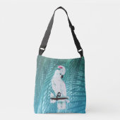 キュートな白いコカトゥー熱帯パーム葉 クロスボディバッグ (正面)