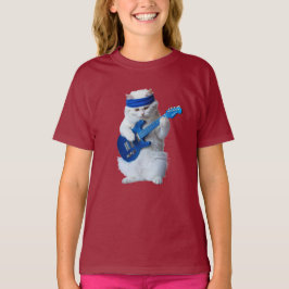 キュートな白いペルシャのロックスターキッズ用 Tシャツ