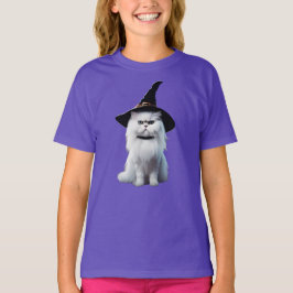 キュートな白いペルシャ魔女のキッズTシャツ Tシャツ