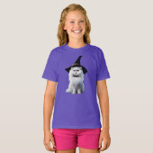 キュートな白いペルシャ魔女のキッズTシャツ Tシャツ (正面フル)