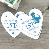 キュートな白い青いポー恐竜をテーマにした誕生日パーティー ペーパーコースター