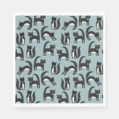 キュートな白黒のタキシード猫の柄 スタンダードランチョンナプキン (正面)