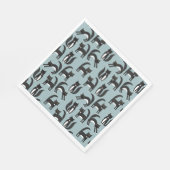 キュートな白黒のタキシード猫の柄 スタンダードランチョンナプキン (角)