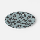 キュートな白黒のタキシード猫の柄 ペーパープレート (アングル)