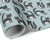 キュートな白黒のタキシード猫の柄 ラッピングペーパー (ロールコーナー)