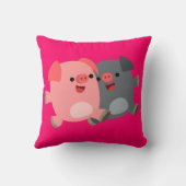 キュートな白黒の漫画の豚装飾用クッション クッション (裏面)