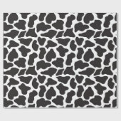 キュートな白黒の牛プリント包装紙 ラッピングペーパー (フラット)