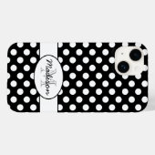 キュートな白黒ドットのレトロモノグラム Case-Mate iPhoneケース (裏面 (横))