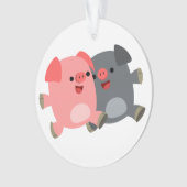 キュートな白黒マンガピッグアクリルオーナメント オーナメント (正面)