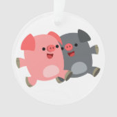 キュートな白黒マンガピッグアクリルオーナメント オーナメント (正面)