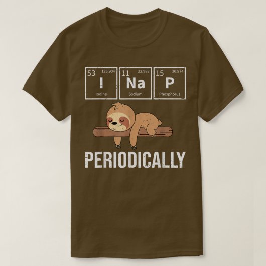 キュートな眠る動物の周期表のおもしろい昼寝 Tシャツ (デザイン正面)