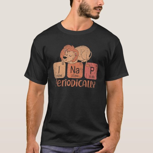 キュートな眠る動物の周期表のおもしろい昼寝 Tシャツ (正面)