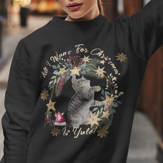 キュートな祭りの猫好きクリスマス・ユール スウェットシャツ