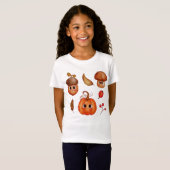 キュートな秋の友達キッズTシャツ | かわいい秋 Tシャツ (正面フル)