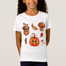 キュートな秋の友達キッズTシャツ | かわいい秋 Tシャツ