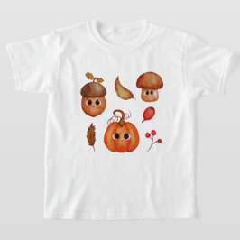 キュートな秋の友達 キッズTシャツ | かわいい秋 Tシャツ