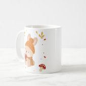 キュートな秋の微笑みウサギの水彩画 コーヒー コーヒーマグカップ (正面左)