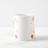 キュートな秋の微笑みウサギの水彩画 コーヒー コーヒーマグカップ (中央)