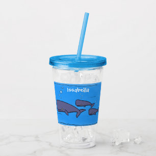 キュートな移行性のクジライラストレーション アクリルタンブラー