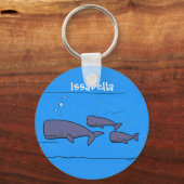 キュートな移行性のクジライラストレーション キーホルダー (正面)