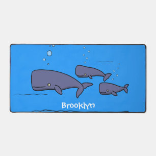 キュートな移行性のクジライラストレーション デスクマット