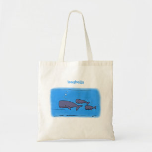 キュートな移行性のクジライラストレーション トートバッグ