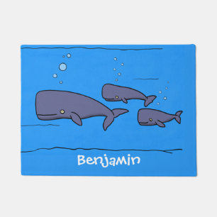 キュートな移行性のクジライラストレーション ドアマット