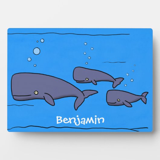 キュートな移行性のクジライラストレーション フォトプラーク (正面)