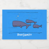 キュートな移行性のクジライラストレーション フードラベル (シングルラベル)