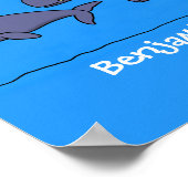 キュートな移行性のクジライラストレーション ポスター (角)