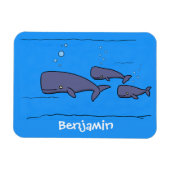 キュートな移行性のクジライラストレーション マグネット (横)