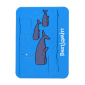 キュートな移行性のクジライラストレーション マグネット (縦)