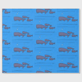 キュートな移行性のクジライラストレーション ラッピングペーパー (フラット)