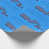 キュートな移行性のクジライラストレーション ラッピングペーパー (角)