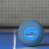 キュートな移行性のクジライラストレーション 卓球ボール (ネット)