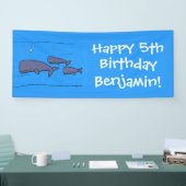 キュートな移行性のクジライラストレーション 横断幕 (トレードショー)