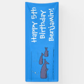 キュートな移行性のクジライラストレーション 横断幕 (縦)