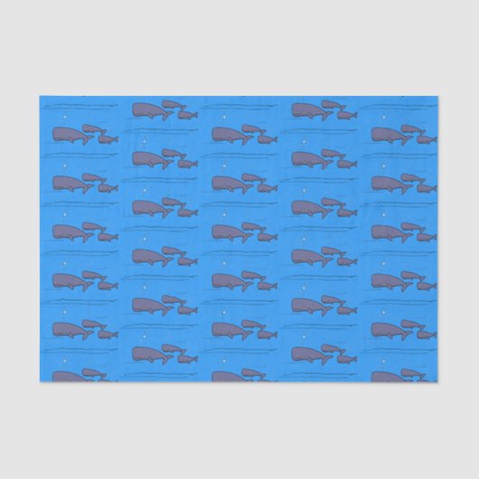 キュートな移行性のクジライラストレーション 薄葉紙 (正面)