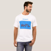 キュートな移行性のクジライラストレーション Tシャツ (正面フル)