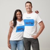 キュートな移行性のクジライラストレーション Tシャツ (ユニセックス)