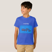 キュートな移行性のクジライラストレーション Tシャツ (正面フル)