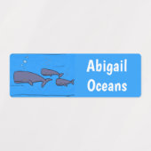 キュートな移行性のクジラパーソナライズされた ラベル (デザイン2)
