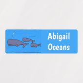 キュートな移行性のクジラパーソナライズされた ラベル (デザイン1)