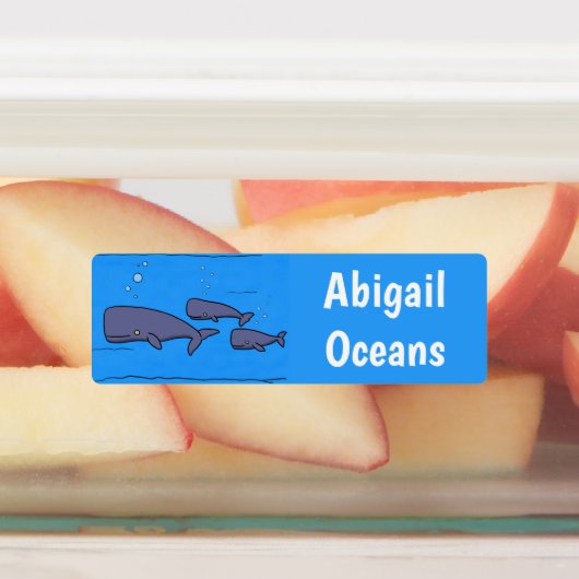 キュートな移行性のクジラパーソナライズされた ラベル (貼付)