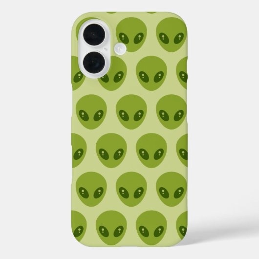キュートな緑のエイリアンヘッド柄 Case-Mate iPhoneケース (裏面)